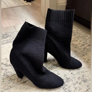 Charles By Charles David Black Heeled Sock Booties